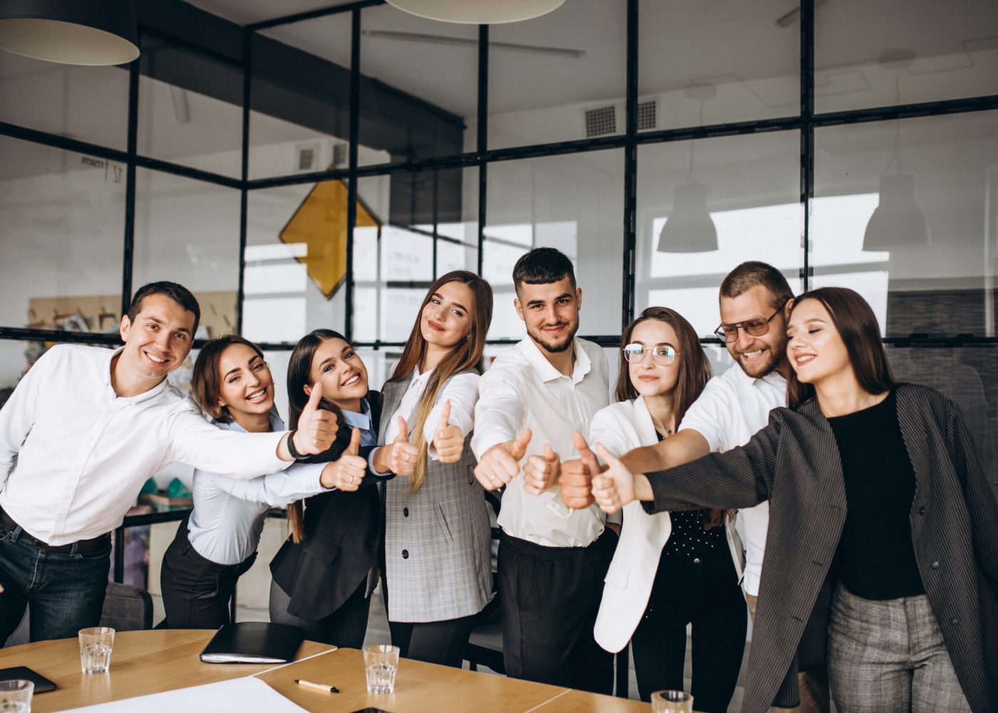 Group of people working out business plan in an office