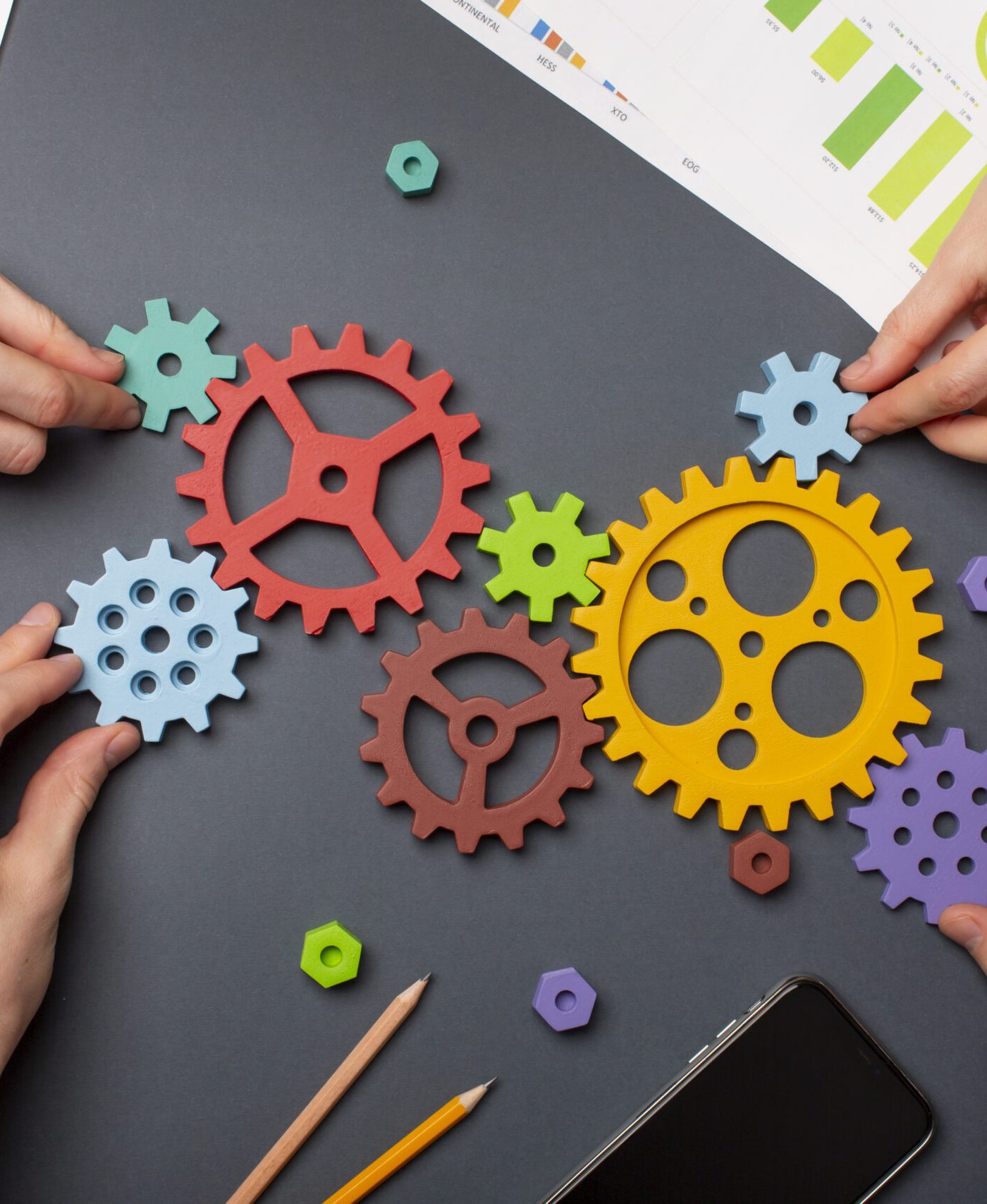 still-life-business-roles-with-various-mechanism-pieces